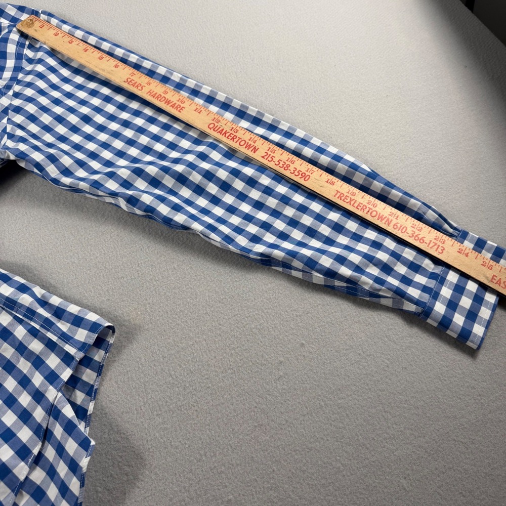 Brooks Brothers Regent Fit Blue Gingham Supima Cotton Non-Iron Shirt Mens L - Picture 7 of 9